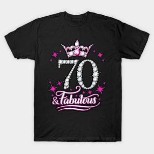 70Th Birthday 70 And Fabulous Ladies Womens T-Shirt